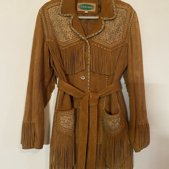 Gorgeous Suede Jacket with Fringe Size Large - Picture 2 of 13